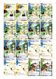 Planche A4 - Cartes de l'extension Carnet de voyage - Destinées